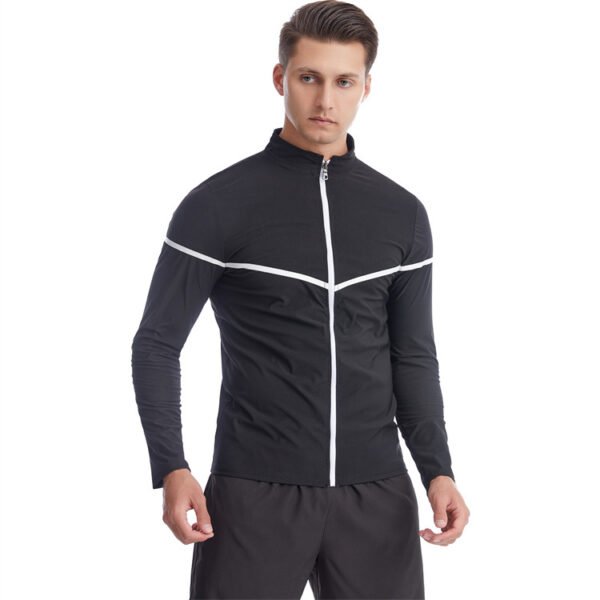 Men's Long-sleeved Sweatshirt Waist Shaping Zipper Thermal Slimming Fitness Weight Loss Clothing