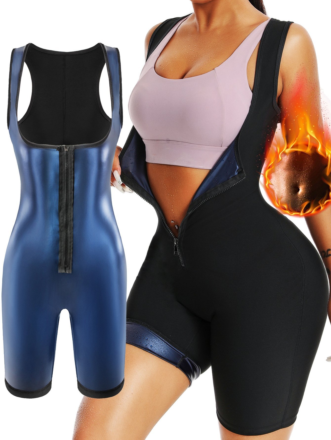 Women's body shaping clothes sweat-inducing clothes chest lifting training abdomen exercise fitness body shaping clothes waist lifting arm jumpsuit - Image 3