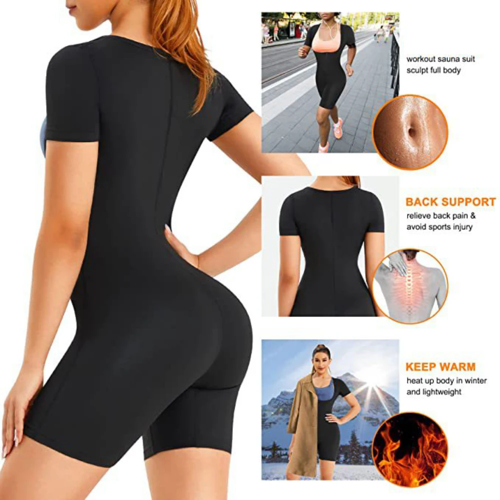 Neoprene Shaper Workout Top Women Short Sleeve Sweating Slimming Underwear Body Shaper Sportes Suit Shapewear - Image 2