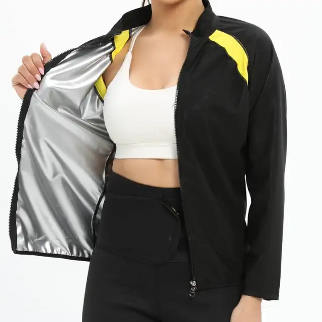 Women Sauna Jacket Slimming Sweat Sauna Suit Sauna Shirt Long Sleeve Zipper Gym Workout Tops Body Shaper Weight Loss Sportwear - Image 2