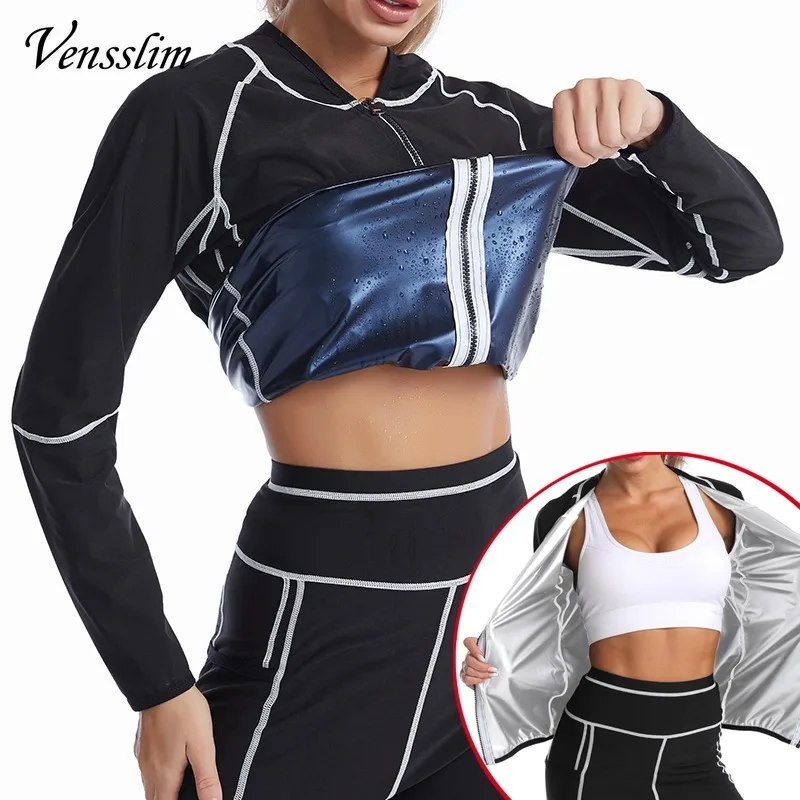New Sweat Vest Body Shaper Shapewear Waist Trainer Corset Women Zipper Compression Sauna Slimming Lose Weight Long Sleeve - Image 3