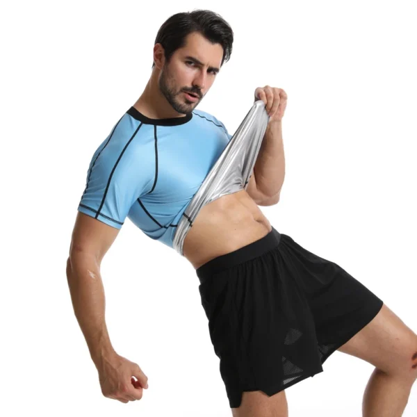 Men Sweaty Body Shaping Clothes Tight Fitting Sports Shirt Male Sauna Suit Shirt Sport Body Weight Loss Shaper Workout Tank Top