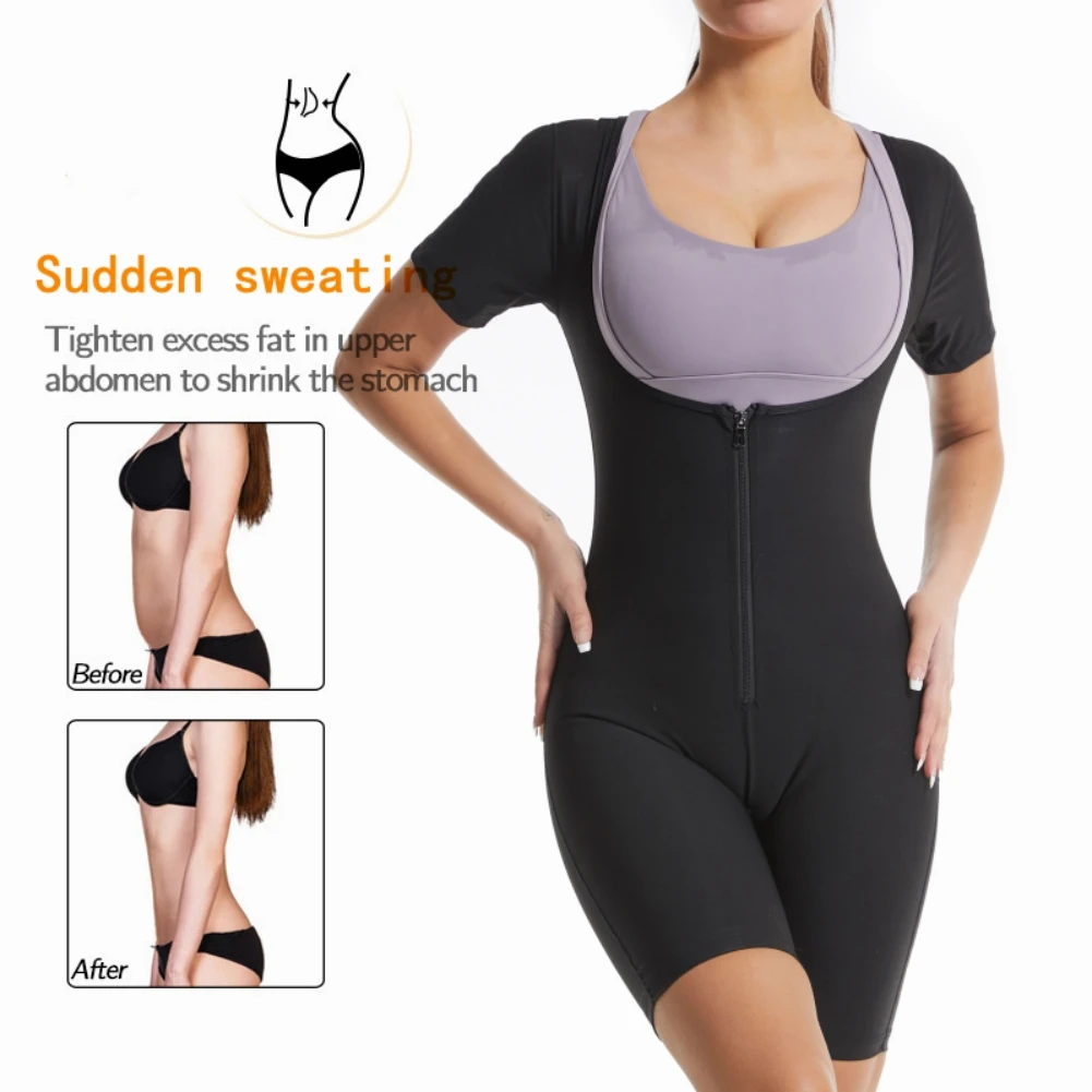 Neoprene Shaper Workout Top Women Short Sleeve Sweating Slimming Underwear Body Shaper Sportes Suit Shapewear - Image 6