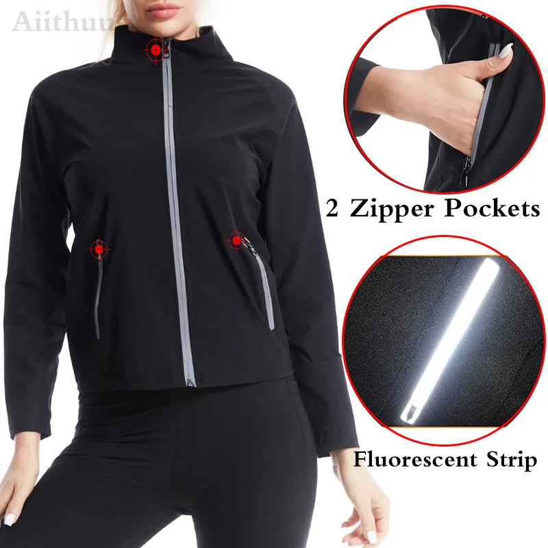 Aiithuug Sauna Sweat Jacket Waist Trainer Jacket Hot Sweat Shirt Weight Loss Sauna Suit Workout Body Shaper Top with Side Pocket - Image 2